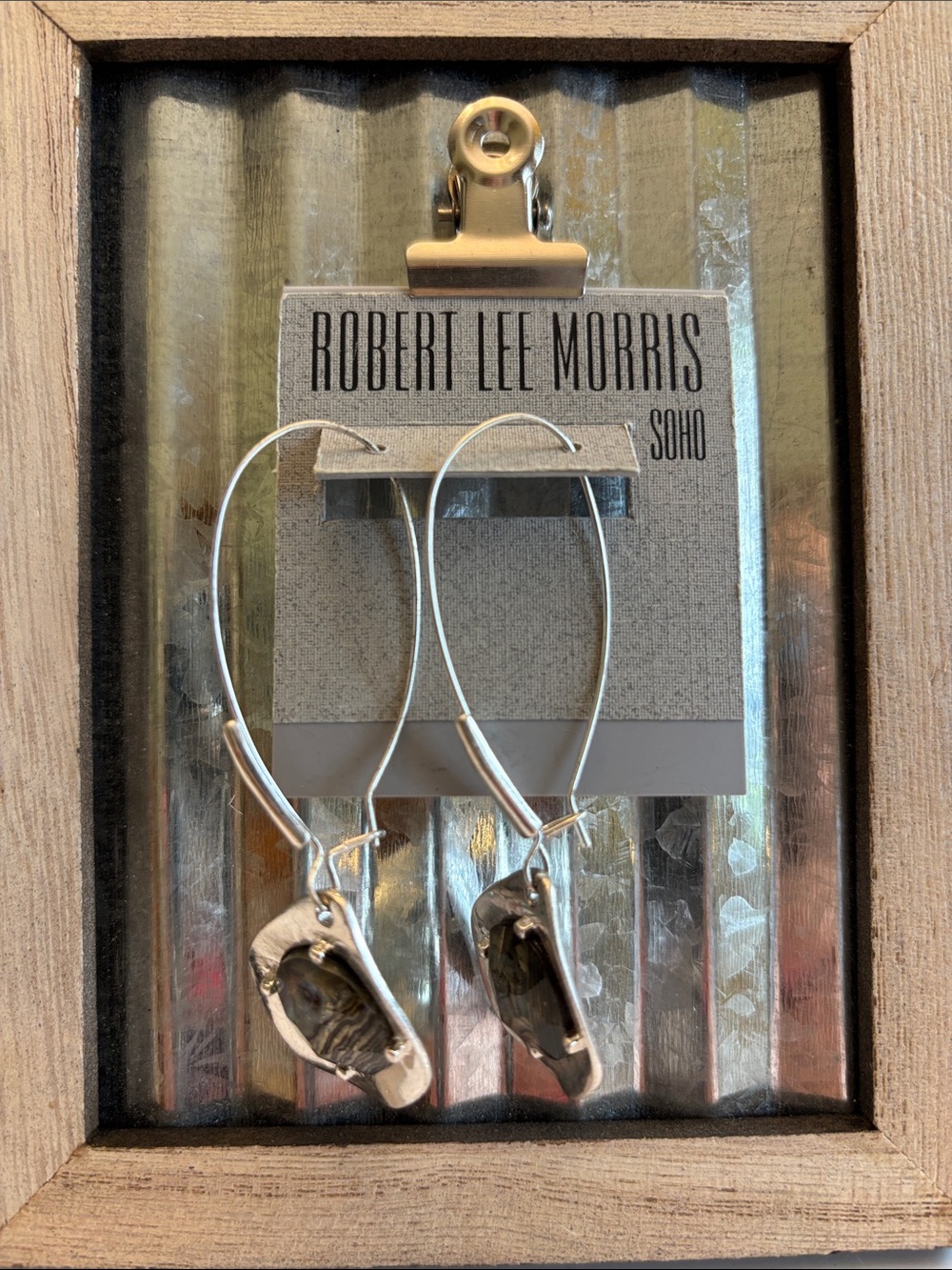 Robert Lee Morris Soho Silver Organic 3” Drop Earrings